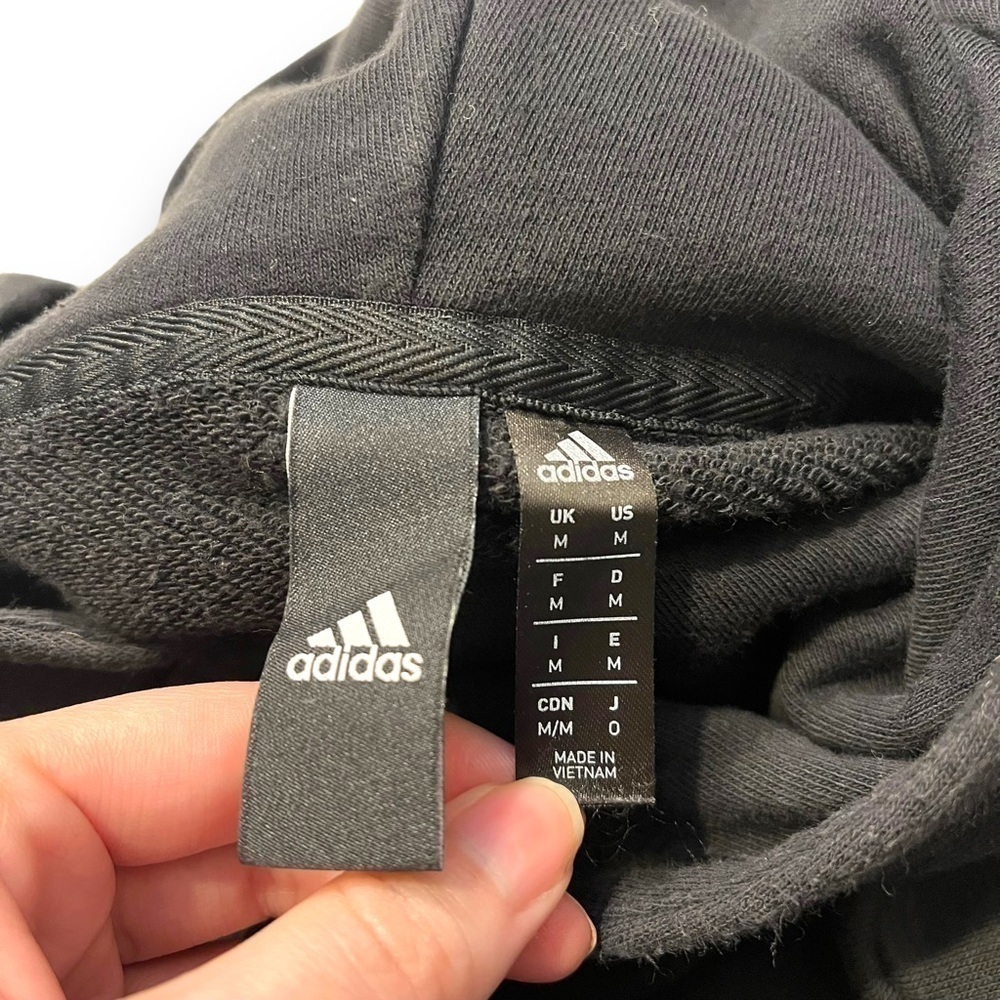 Adidas Essentials Linear Black Pullover French Te… - image 7